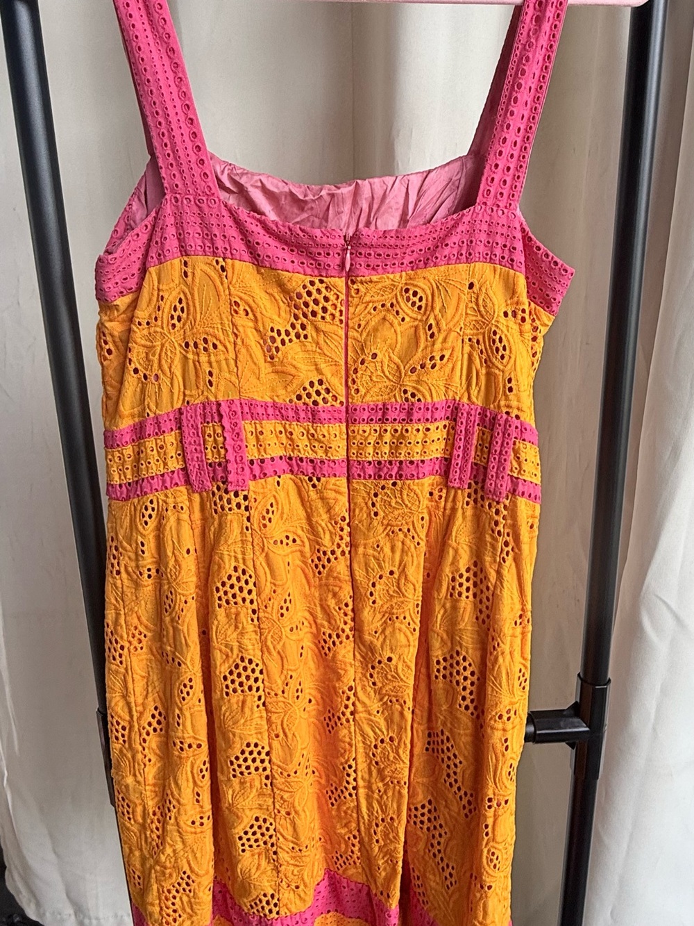 Nanette Lepore Pink and Yellow Eyelet Sundress - Picture 2 of 2